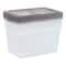 IRIS Clear Stackable Storage Boxes with Gray Lid